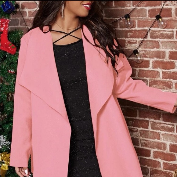 Pink Waterfall Collar Coat - Picture 5 of 10